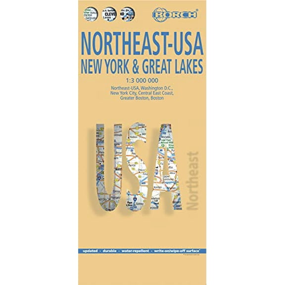 Pre-Owned Laminated New York & Great Lakes Map by Borch (English Edition), 9783866093218, 3866093217, Paperback, 13 edition