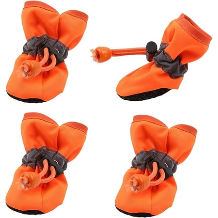 Dog Shoes Pet Boots Breathable Dog Shoes for Small Doggy Drawstring Durable Pet Paw Protector for Hot Pavement Orange No. 3 (M Code)