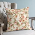 thumbnail image 4 of Pillow Covers 24x24 Set of 2, Pink Rose Fall Throw Pillow Covers Decorative Couch Cushion Cover, Thanksgiving Vintage Pastoral Floral Microfiber Soft Square Pillowcases for Bedroom Living Room Sofa, 4 of 9