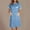 Light Blue, variant on FDGIU 2025 Women's Nursing Scrub Dress - Button Down Lapel Short Sleeve Uniform with Pockets, Breathable V-Neck Workwear for Hospital/Spa/Housekeeping