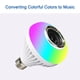 thumbnail image 5 of Luces inteligentes para el hogar, bombilla LED con altavoz Bluetooth integrado, lámpara E27 RGB que cambia de color, audio estéreo inalámbrico, control remoto de 24 teclas, altavoz RGB que cambia de c, 5 of 9