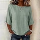 thumbnail image 1 of Neewe Women's Summer Casual Crewneck Half Sleeve T-Shirts Plain Loose Fit Cotton Linen Basic Tops Tees Blouses, 1 of 8