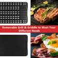 thumbnail image 5 of Indoor Smokeless Grill, Techwood 1500W Electric Grill with Tempered Glass Lid & LED Smart Control Panel, 8-Level Control Korean BBQ Grill with Removable Grill/Griddle Plate, Stainless Steel (Red), 5 of 7