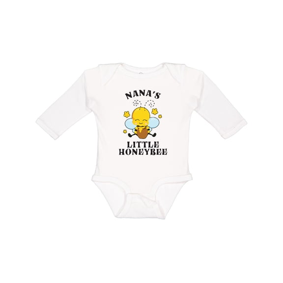 Inktastic Cute Bee Nana's Little Honeybee with Stars Boys or Girls Long Sleeve Baby Bodysuit