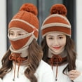 thumbnail image 6 of GRNSHTS Knitted Hat Set, Women Winter Knitted Beanie Cap Warm Face Cover Neck Scarf Gloves Outdoor Set 3Pcs/Set Navy Blue, 6 of 8