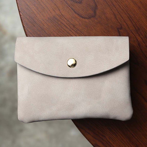 Men Two-in-One Money Bag Bank Card Bag WIth Zipper Multi Card Pockets Coin Bag Mini Coin Purse Hasp Wallet ID Card Holder Card Clip BEIGE