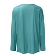 thumbnail image 4 of Topvent Women's Loose Casual Casual Long Sleeve Round Neck Collar Solid Color T-Shirt Top, 4 of 5
