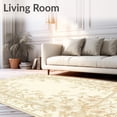 thumbnail image 2 of ODIKA 8'x10' Machine Washable Non-Slip Area Rug, Elegant with Delicate Floral High Traffic Rug, Beige, 44925, 2 of 7