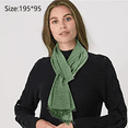thumbnail image 2 of Cotton linen scarf wide linen wrap cape plain scarf,dark green, 2 of 5