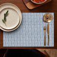 thumbnail image 4 of Blue Geometric Striped Pattern Summer Placemats Table Placemats Set Of 6-Linen Kitchen Washable Placemats Table Mats 11.8"x17.7" Non-Slip Heat Resistant, 4 of 5