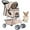 Beige, variant on YRLLENSDAN Pet Gear Dog Stroller Small Dogs, Folding Cat Stroller with Cup Holders 4 Wheel Pet Strollers for Small Dogs Puppy Stroller Travel Carrier Dog Stroller for Medium Dogs, Red