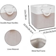 thumbnail image 6 of Cube Storage Bins, Collapsible Fabric Storage Cubes Bins, 11 Inch Cube Storage Bins with Handles, Foldable Storage Cubes (White/Beige, 6Pack), 6 of 15