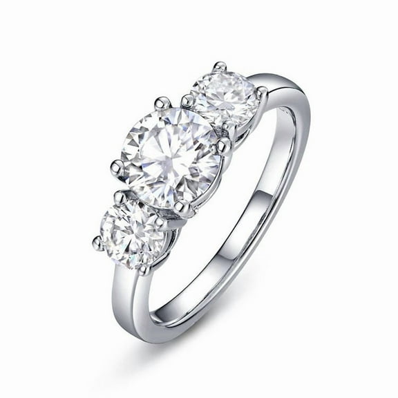 Moissanite Ring for Women 1.6CT Diamond Engagement Rings 18K White Gold Plated 925 Sterling Silver Moissanite Ring Womens Diamond Rings Diamond Promise Ring Thin Diamond Band