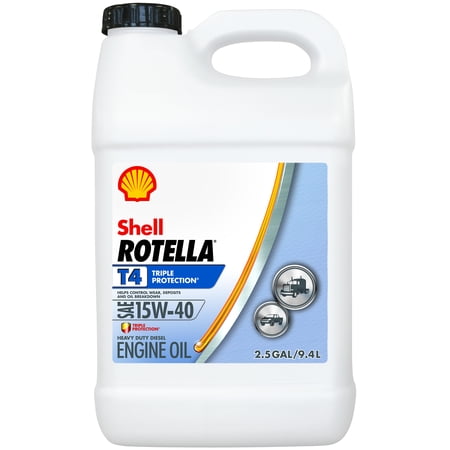 (12 Pack) Shell Rotella T4 15W-40 Heavy Duty Diesel Oil, 2.5