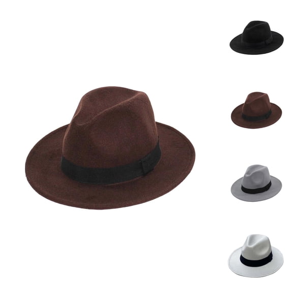 Classic Fedora Hat for Women, Timeless Elegant Wide Brim Felt Hat 9.5CM Brim, Casual Dressy Wedding Jazz Winter Warmth Cap