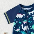 thumbnail image 6 of UngA Toddler Baby Boys' 3-Piece Swimsuit Set Short Sleeve Bathing Suit Baby Boy Rash Guard Swimwear with Sun Hat (Navy,18-24 Months), 6 of 6