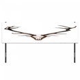 thumbnail image 3 of Antlers Headboard, Antlers of a Huge Stag Bones Mounted on a Wooden Plate Prize Skull Print, Upholstered Decorative Metal Bed Headboard with Memory Foam, King Size, Brown and Pale Grey, by Ambesonne, 3 of 4