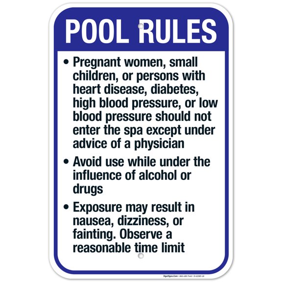 Minnesota Pool Rules Sign, Complies With State Of Minnesota Pool Safety Code, 12x18 Aluminum
