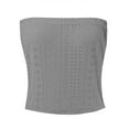 thumbnail image 4 of BLVB Womens Strapless Cropped Tube Tops Basic Sleeveless Eyelet Bandeau Going out Crop Tops Cute Summer Clothes, 4 of 5