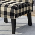 thumbnail image 3 of Kassi Traditional Upholstered Farmhouse Accent Chair, Black Checkerboard, 3 of 6