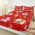 thumbnail image 3 of Manfei Lovely Santa Claus Full Sheet Set,Xmas Reindeer Unicorn Red White,Decor For Kids,4-Piece, 3 of 7