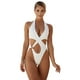 thumbnail image 1 of Traje de baño de una pieza ahuecado de color sólido sexy bikini estilo mujer, 1 of 5