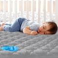 thumbnail image 1 of Pack and Play Sábanas acolchadas, impermeables, protector/colchón Pack and Play compatible con Graco Pack n Play & Baby Trend & Dream On Me & Pamo Babe, sábanas Playard de 39 x 27 pulgadas para minicu, 1 of 4