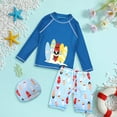 thumbnail image 4 of Bysome Boys Swimsuit Summer Toddler Sunscreen Long Sleeve Separate Swimwear Swim Bottoms Beachwear Surfing Swimming Suit Beach, 4 of 7