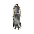 thumbnail image 2 of INC Womens Plus Striped Surplice Maxi Dress B/W 2X, 2 of 2