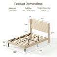 thumbnail image 2 of Aiho Queen Size Upholstered Bed Frame with Headboard - Solid Wooden Slat Beige, 2 of 8