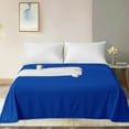 thumbnail image 6 of Flxxie 1800 Count Soft Brushed Microfiber Flat Sheet, Shrinkage, Fade Resistant Bedding Top Sheet, Easy Care, Royal Blue, Twin, 66"x96" with 4" hem, 6 of 6