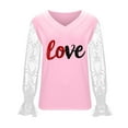thumbnail image 5 of Hvot&aat Women's Romantic Lace Long Sleeve Insert V-Neck Blouse Heart Print Valentine's Day Elegant Shirts, 5 of 5