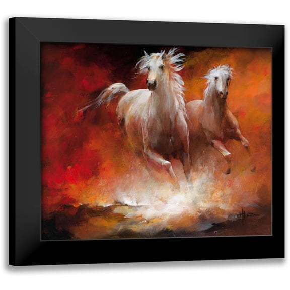Haenraets, Willem 14x12 Black Modern Framed Museum Art Print Titled - Wild Horses II