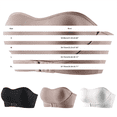 thumbnail image 3 of VISALY Plus Size Front Closure Strapless Bandeau Bras Wireless Push Up Comfy Padded Bralettes Strapless Front Buckle Bandeau Bras Non-Slip Seamless Tube Top Push Up Support Brassiere Black L, 3 of 8