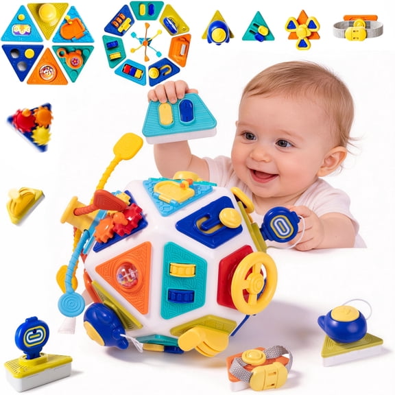 SaveJoy 22-in-1 Montessori Activity Cube, Sensory Busy Toy for Toddlers 3 , Interactive Learning Toy, Educational Gift for Boys and Girls