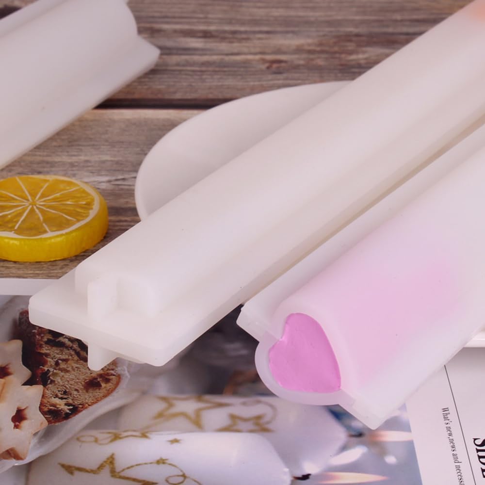 Heart Tube Column Silicone Soap Mold Embed Soap Making Supplies Tool Heart Shape Candle Mold Set Soap Mould
