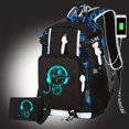 thumbnail image 1 of 1pc Glow In The Dark Backpack, Breathable Back Cushion Backpack, Lightweight Backapck, Large Capacity Students Schoolbag For Boys And Girls, Simple Casual Backpack, 1 of 5