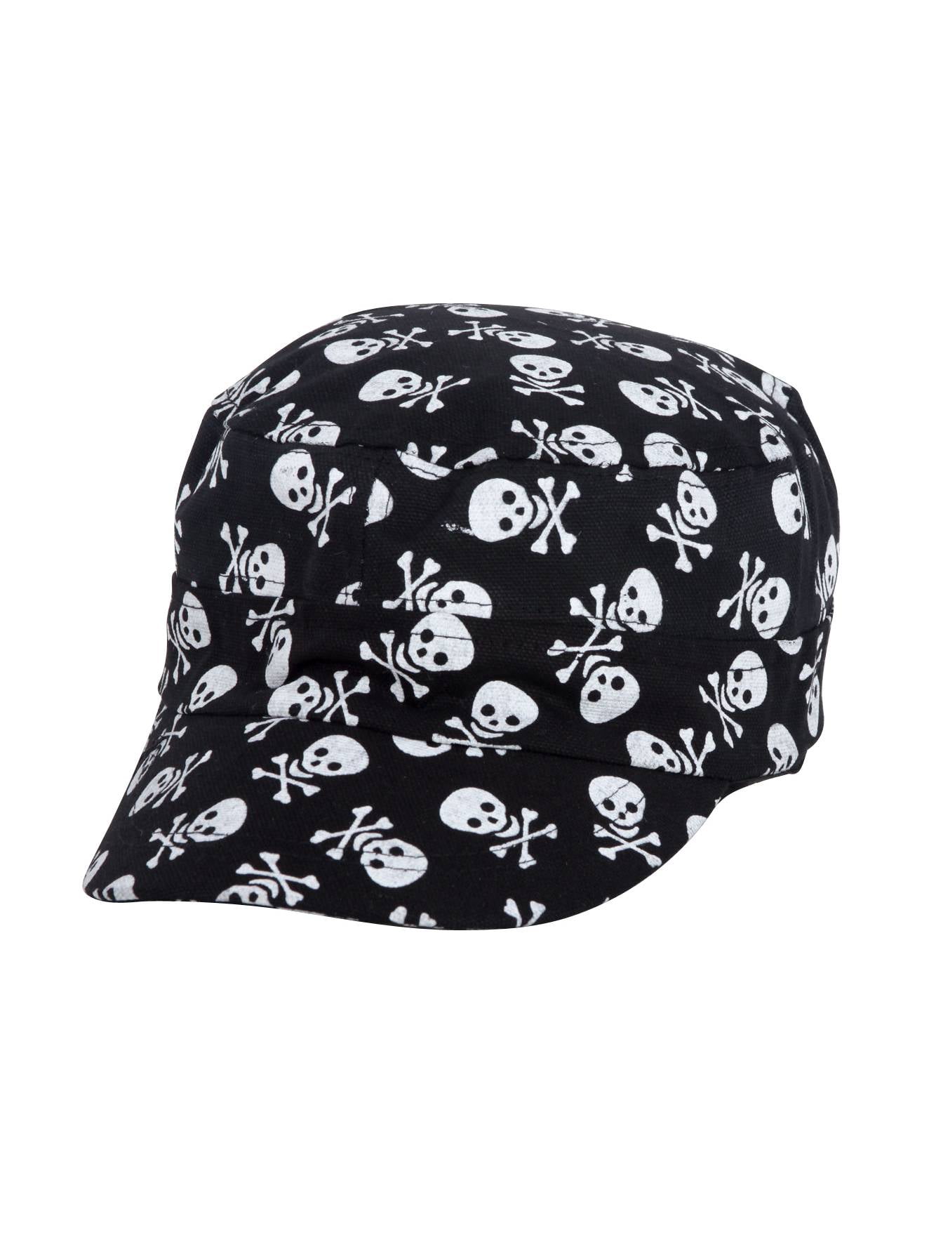 Skull and Crossbones Black Cadet Cap 