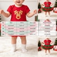 thumbnail image 3 of NOLDARES Baby Girl Christmas Dress Xmas Tree Romper Pompom Star Tutu Dresses Bow Newborn Clothes,Size 3-6 Months, 3 of 9