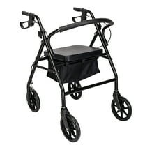 GoDecor Height Adjustable Aluminum Rollator Walker with Padded Seat