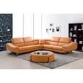 thumbnail image 2 of Pouf de Table Basse en Cuir Collé Orange avec Tiroirs, 2 of 2