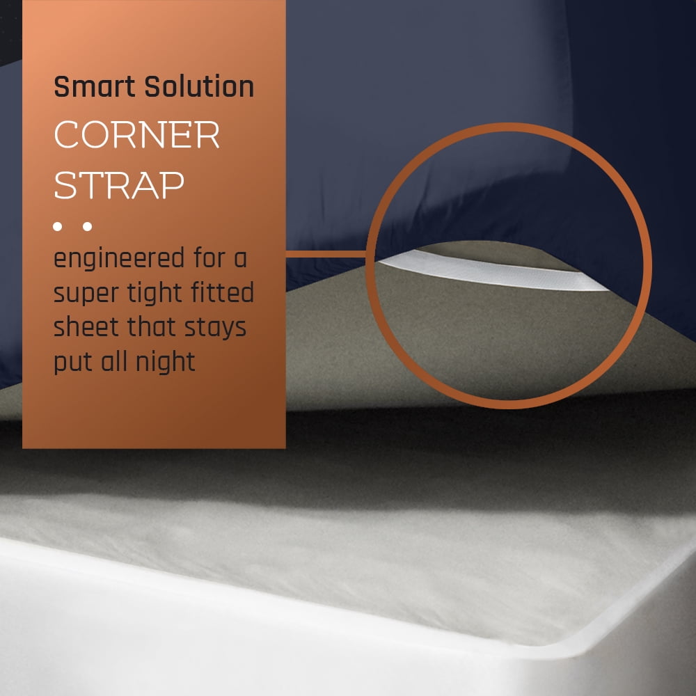 Extra Deep Pocket Bottom Fitted Sheet Luxurious Tight Smart Corner Straps 