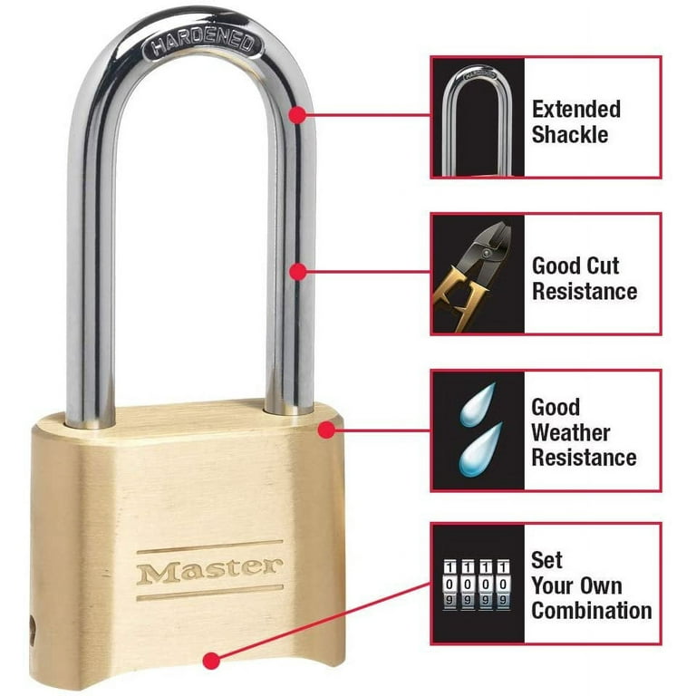 Master Lock® Brass Padlock - Combination, 2 1/4 Shackle H-4658