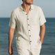 thumbnail image 1 of pstuiky camisetas para hombre, Top deportivo plisado de verano para hombre, informal, de color liso, de manga corta, con media cremallera y cuello alto camisas casuales para hombre xxxl, 1 of 8