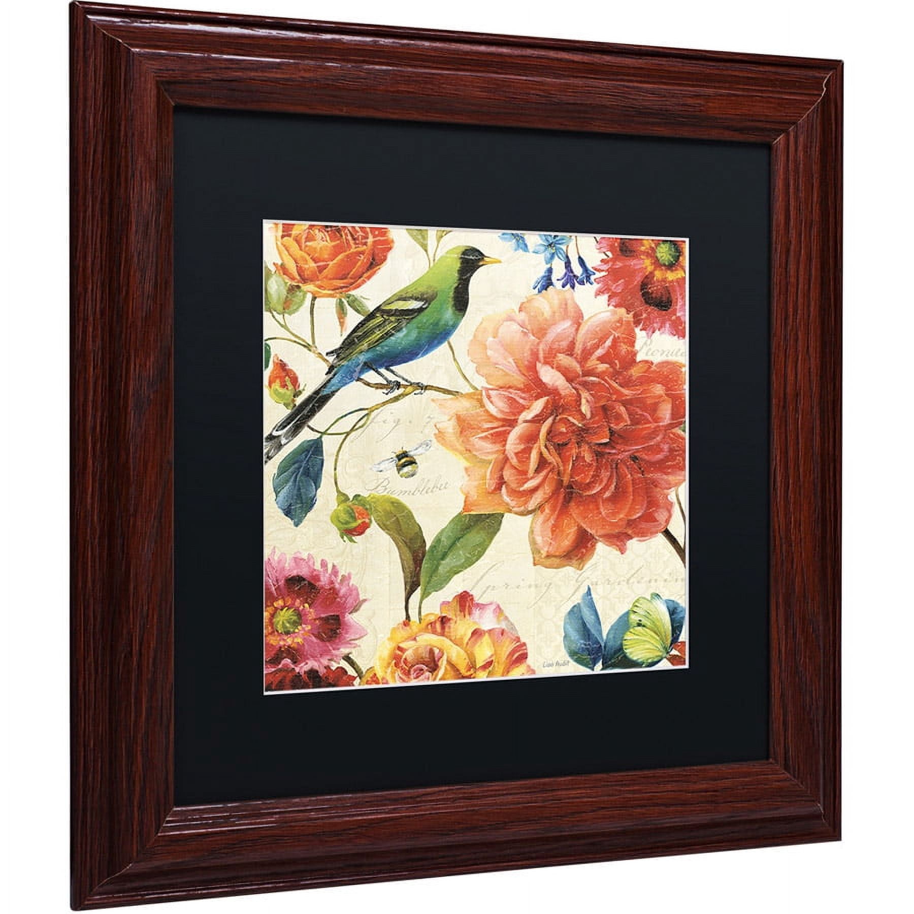 Trademark Fine Art "Rainbow Garden II Cream" Canvas Art by Lisa Audit, Black Matte, Wood Frame