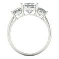 thumbnail image 4 of Clara Pucci 14K White Gold Solid Gold Clear Three-Stone Anniversary Ring for Women - 2.5 cttw Princess Cut, 4 of 8