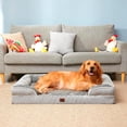 thumbnail image 3 of Cama ortopédica para Perro Grande, Impermeable, de Espuma viscoelástica, Bordes elevados, Antideslizante Abajo, sofá Cama, Funda extraíble Lavable (Gris, Grande), 3 of 6