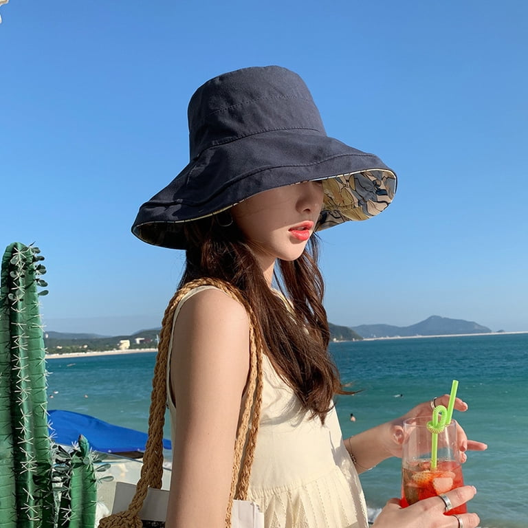 Wide Brim Straw Sun Visor UPF 50+ Adjustable Foldable Beach Hat Ponytail Ocean Pacific Womens Straw Sun Visor Hat, Wide Brim Beach  main image 3
