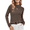 Coffee, variant on Arach&Cloz Women's Wool Blend Fall Sweaters Mock Neck Business Casual Outfits