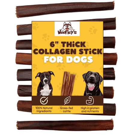 Woofley’s 6-inch Thick Collagen Sticks for Dogs, 18 Count